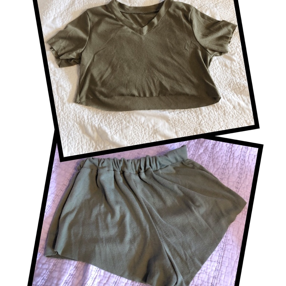 ZAFUL SET: v-neck t-shirt and shorts